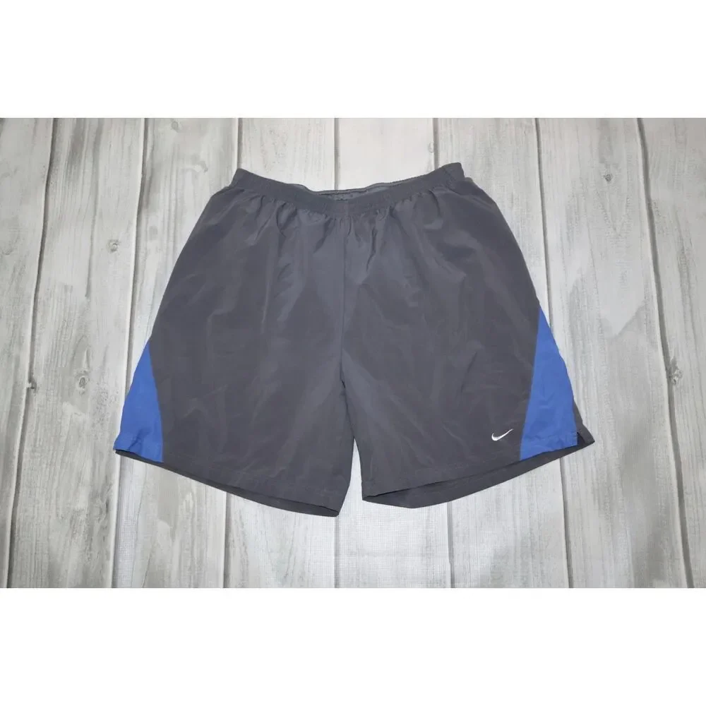 Nike Dri-FIT Athletic Running Shorts Lined Gray/Blue XL (RN# 56323 CA# 05553)